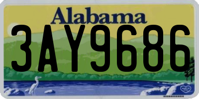AL license plate 3AY9686