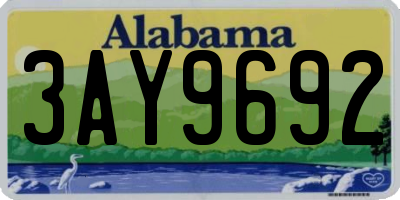 AL license plate 3AY9692