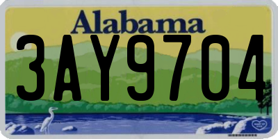 AL license plate 3AY9704