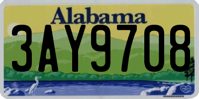 AL license plate 3AY9708