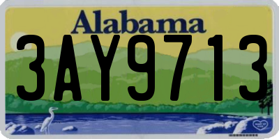 AL license plate 3AY9713
