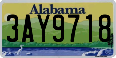AL license plate 3AY9718