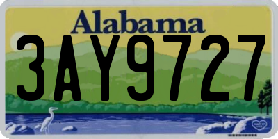 AL license plate 3AY9727