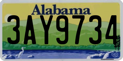 AL license plate 3AY9734