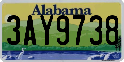 AL license plate 3AY9738