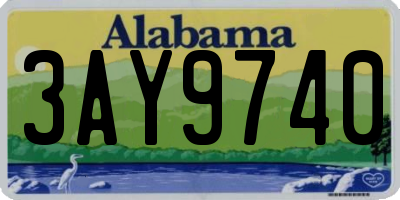 AL license plate 3AY9740