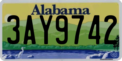 AL license plate 3AY9742