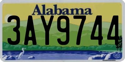 AL license plate 3AY9744