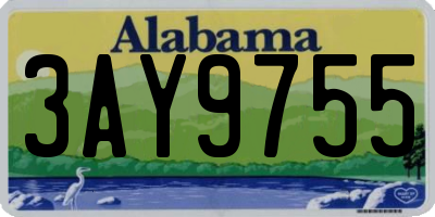 AL license plate 3AY9755