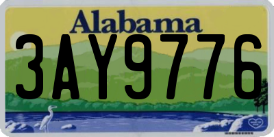 AL license plate 3AY9776