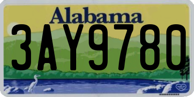 AL license plate 3AY9780