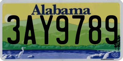AL license plate 3AY9789