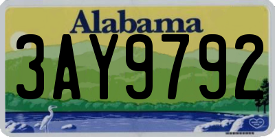 AL license plate 3AY9792