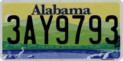 AL license plate 3AY9793