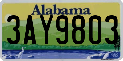 AL license plate 3AY9803