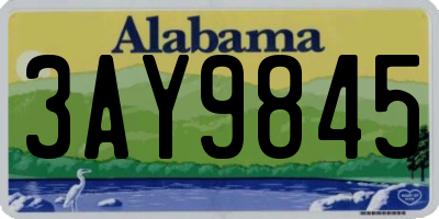 AL license plate 3AY9845