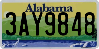 AL license plate 3AY9848