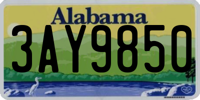 AL license plate 3AY9850