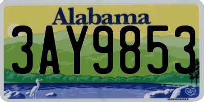AL license plate 3AY9853