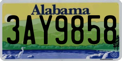AL license plate 3AY9858