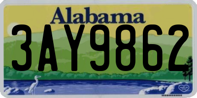 AL license plate 3AY9862