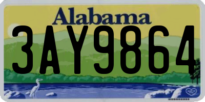 AL license plate 3AY9864