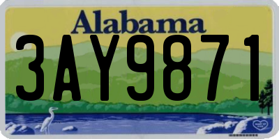 AL license plate 3AY9871