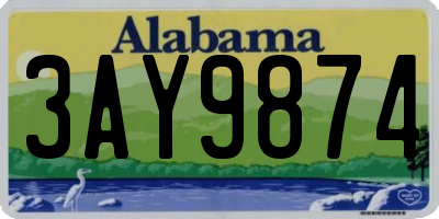 AL license plate 3AY9874