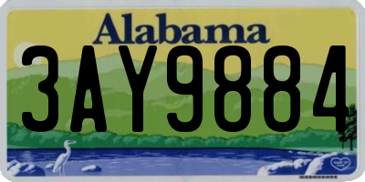 AL license plate 3AY9884