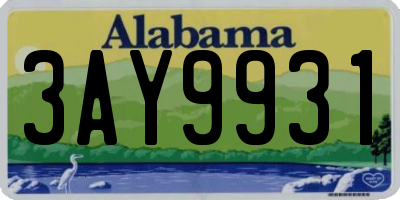 AL license plate 3AY9931