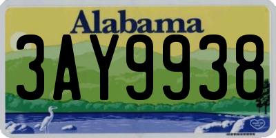 AL license plate 3AY9938