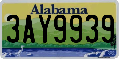 AL license plate 3AY9939