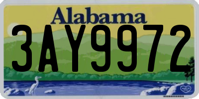 AL license plate 3AY9972