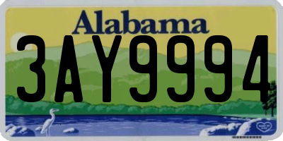 AL license plate 3AY9994