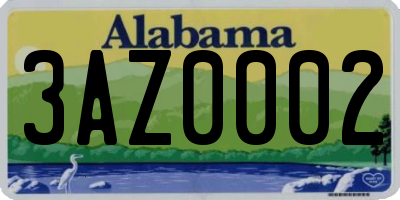 AL license plate 3AZ0002
