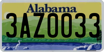 AL license plate 3AZ0033