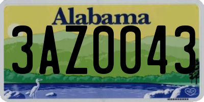 AL license plate 3AZ0043