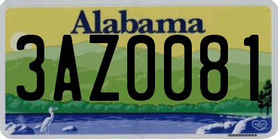 AL license plate 3AZ0081
