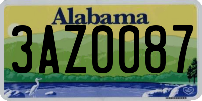 AL license plate 3AZ0087