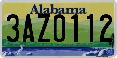AL license plate 3AZ0112