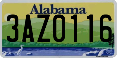 AL license plate 3AZ0116