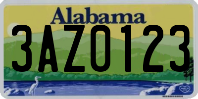 AL license plate 3AZ0123