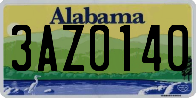 AL license plate 3AZ0140