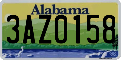 AL license plate 3AZ0158