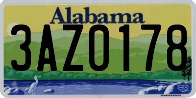 AL license plate 3AZ0178