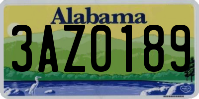 AL license plate 3AZ0189