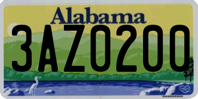 AL license plate 3AZ0200