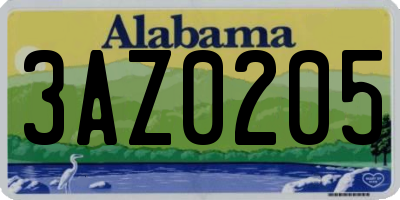 AL license plate 3AZ0205
