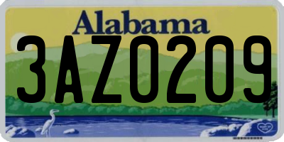 AL license plate 3AZ0209