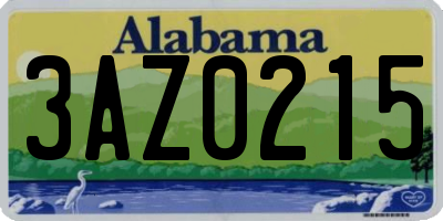 AL license plate 3AZ0215